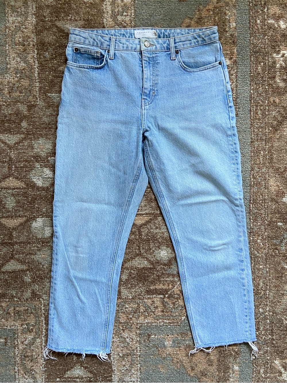 Topshop Light Blue Straight Leg Jeans